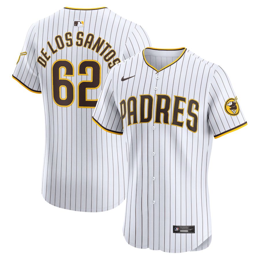 Men San Diego Padres 62 Enyel De Los Santos Nike White Home Elite Player MLB Jersey